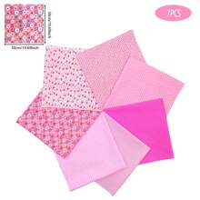 Juego de 7 telas rosa de color liso para manualidades de patchwork, adecuadas para collage DIY, scrapbooking, acolchado hecho a mano, tela de muñecas y material artesanal, disponibles en 2 tamaños