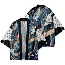 Mens Kimono Robe Jacket 3/4 Sleeve Open Front Japanese Shirt Bathrobe Lightweight Coathalloween - Màu-q - Xem 5