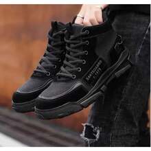 Zapatillas y botas de tenis para hombre, tácticas para exteriores, modernas, bonitas y cómodas. - Negro - Ver 4
