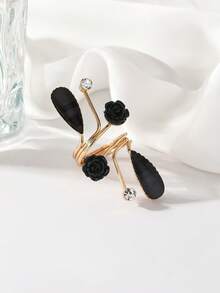 1 pieza Anillo de flor en espiral elegante y minimalista de moda - Dorado - Ver 3