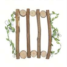 Columpio de pájaro de rama natural, juguetes para loros, paseo de escalada, juguetes para pájaros, accesorios para jaula de pájaros, juguete de columpio - Marrón - Ver 1