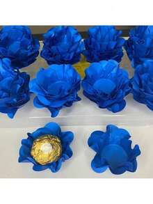 80 Cupcake Wrappers For Fine Sweets Flower Wedding Anniversary Ultrafest Lulli Style Model - Royal Blue - View 1