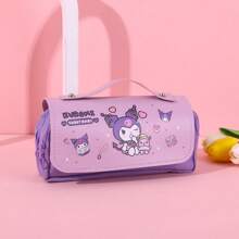 Sanrio 1pc Sanrio Pencil Case, Large Capacity Hello Kitty Stationery Bag, Multifunctional, Dual-Zipper, Handheld Pen Pouch, Stress Relief Pencil Case, Stationery Box Cosmetic Bag, Large Capacity Storage Bag, Student Pencil Case, School & Daily Use, Back To School Gift, Award