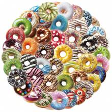 50Pcs Colored Donut Stickers Dessert Stickers Food Stickers Baking Stickers Cute Stickers Transparent Stickers Bulk Stickers Vinyl Waterproof Stickers For Journaling Computer Scrapbook Luggage Water Bottle Phone