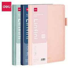 Deli A5 Ledergebundenes Notizbuch, 144 Blatt mit Stifthalter & Notizblock Fach, perfekt für Büro & Zuhause Gebrauch - A5 - Übersicht 1