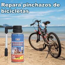 Repara pinchazos de bicicleta,Sellador de pinchazos para bicicleta,Líquido reparador de neumáticos,Producto antipinchazos bicicleta 75ml – Spray Sellador Rápido Sin Desmontar Rueda, Compatible con Válvulas Presta y Schrader – Reparación de Neumáticos en Segundos - 75 ml - Ver 3