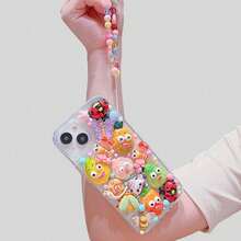 3D Butterfly, Dragonfly, Snail, Beetle Phone Case/3D Fruit Insect Party Phone Case/Beaded Star Lanyard Compatible With IPhone 11, 11Pro, 11ProMax, 12, 12Pro, 12ProMax, 13, 13Pro, 13ProMax, 14, 14Pro, 14Plus, 15, 16, 16ProMax, 15ProMax, 16Plus, 16Pro - Multicolor - View 4