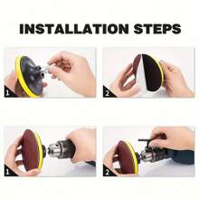 4 Inch Hook And Loop Pad - M10 Thread, Suitable For Cordless Drill/Angle Grinder - Electric Grinder Hook And Loop Disc, Buffing Pad, Self-Adhesive Plate, Angle Grinder Grinding Disc, Electric Drill Grinding Disc, Sandpaper (P60/P120/P240/P230/P600) Applicable For - Wood, Metal And Auto Polishing