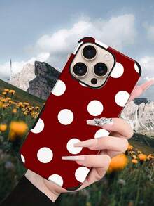1 Ốp lưng điện thoại in họa tiết chấm bi đen trắng, phong cách tối giản dễ thương theo phong cách Boho của Pháp, in UV, ốp lưng da mềm tương thích với Apple/ Galaxy S24 Ultra, 17 Pro Max/16 Pro Max/12 Pro/13/14 Plus/15 Pro Max/16 Pro Max, 11/13 Pro - Đỏ và trắng - Xem 8