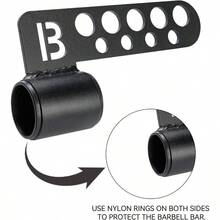 Accesorio de collar de sentadillas SHIBelt para barras de 2" para equipo de gimnasio en casa, con dos enchufes protectores para barra - Negro - Ver 6