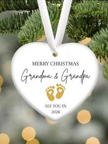Soon To Be Grandma And Grandpa 2026, Ceramic Expecting Baby Ornament, Pregnancy Announcement Gift For Family, Ceramic Christmas Expecting Baby Ornament, Merry Christmas Coming Soon See You In 2026, Best Gift For Expectant Grandparents Home Decor Christmas Decorations Room Decor