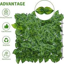 1 片人造树叶栅栏，200x50cm/100x100cm 仿树叶隐私栅栏屏风，塑料西瓜叶栅栏板，适用于花园、阳台、装饰性遮阳棚、派对墙面装饰，防水防紫外线，假植物 - 綠色 - 查看 5