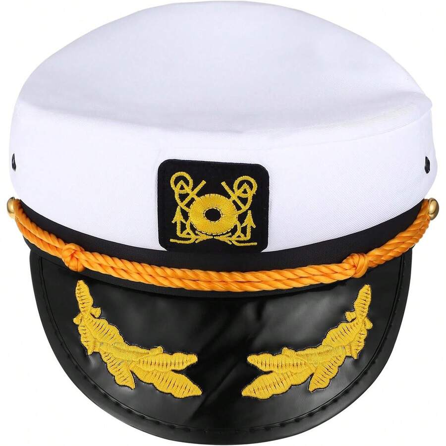 Nautical Theme Sailor Hat - Adjustable White Captain Hat For Parties - Default - View 1