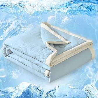 Cooling Comforter King For Hot Sleepers, 100% Polyester Lightweight All-Season Comforter, Machine Washable Ice Blue Bedding For Night Sweats & Breathable Sleep, Cooling Bed Sheets, Summer Sleep Solution, Contemporary Design, Moisturewicking Fabric, Summer Sleepers