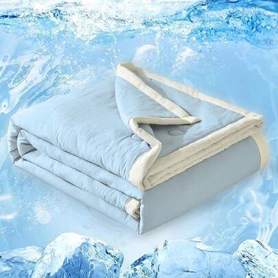 Cooling Comforter King For Hot Sleepers, 100% Polyester Lightweight All-Season Comforter, Machine Washable Ice Blue Bedding For Night Sweats & Breathable Sleep, Cooling Bed Sheets, Summer Sleep Solution, Contemporary Design, Moisturewicking Fabric, Summer Sleepers