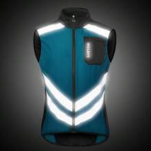 WOSAWE Cycling Sleeveless Vest, Breathable Windbreaker Reflective Cycling Vest - Navy Blue - View 6