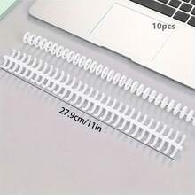 10pcs Multicolor A4 Detachable Loose-Leaf File Binding Rings, 30-Hole Plastic Rubber Rings For Organizing Documents, School & Office Supplies |Vivid Colors | Flexible Ring Hole Removable Plastic Binding Coil Spiral Rings,School Supplies,Back To School - Multicolor - View 3