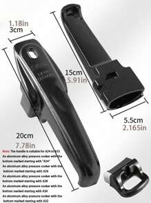 2pcs Black Pot Side Handles - Pressure Cooker, Steamer, Sauce Pot, Ear Replacement, Single Hole, Short Side Handle - Kitchen Cookware Accessories, Pot Accessories (Friendly Reminder: Please Confirm The Size Before Purchasing To Ensure It Fits)