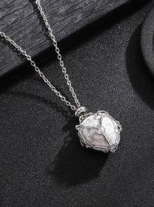 Colar com moldura de cristal prateado, moldura de cristal vazia, metal a granel, gaiola de pedra de aço inoxidável, corrente de pedra preciosa ajustável e intercambiável para fabricação de joias, colar faça você mesmo