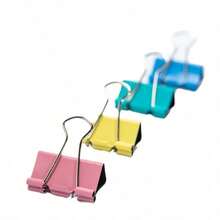 48 Coated Paint Metal Binding Clip | Corrosion Resistant And Tough Material | One Click Clamping For Exam Papers, Documents, Snacks | Essential For Simple Office Use - 彩色 - 查看 1