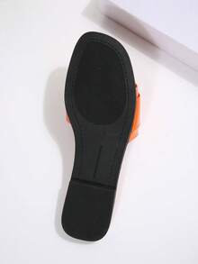 Sandale plate la modă pentru femei, cu decor elegant cu cataramă, pantofi casual de vară