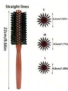 尼龙卷发棒，美发沙龙造型卷发梳，家用圆筒卷发梳，卷发增强圆筒卷发梳，圆筒卷发梳，女士卷发梳，直发卷发两用 - 彩色 - 查看 7