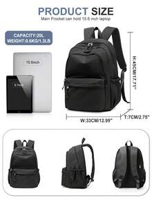 大容量女士笔记本电脑背包，经典休闲日用背包，轻便书包，男女通用，适合初中和高中女生，防盗15.6英寸笔记本电脑背包，工作包，旅行日用背包，学生书包，电脑包，男女皆宜的礼物。新旧版本随机发货。