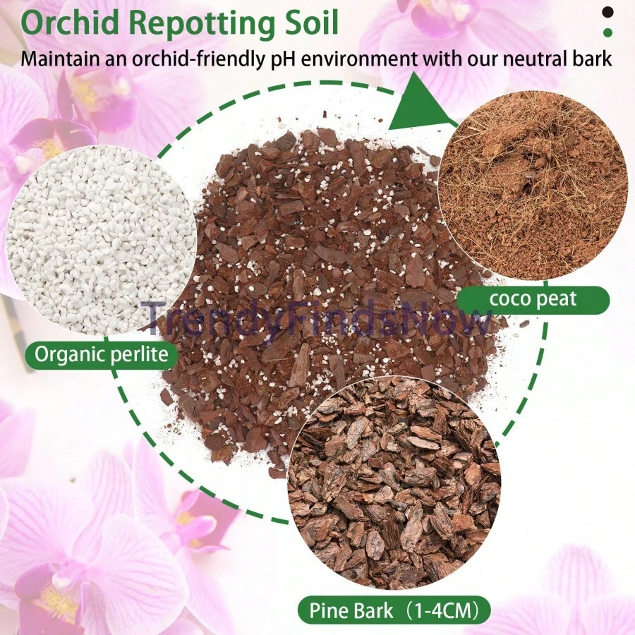 Orchid Potting Mix, Premium Orchid Bark Potting Mixture Of Pine Bark, Perlite & Coco Peat Enhanced Drainage And Ventilation, Ideal For Repotting And Growing Indoor Plants Dendrobiums, Phalaenopsis,... - 普遍的 - 查看 1