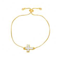 A And Posh Zirconia Cross Pendant Bracelet. It's Great For Christians To Wear. You Can Wear It When Praying Or In Your Daily Life.