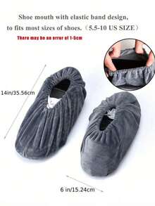 Reusable Soft And Thick Waterproof Shoe Covers With Non-Slip Soles, Suitable For Adults, Children, Indoor, Home, Lab Use And Anti-Slip Fleece Shoe CoversOrganize And Storage,For Household,Office,School,Shoes And Boots Accessories