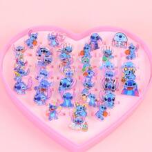 Disney Anillo de Dibujo Animado de Stitch de Disney - Regalo de Joyería Adorable de Alien para Niños y Fans, Regalo para Volver a la Escuela, Accesorio de Moda Temático
