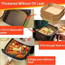 50 Pieces Square Disposable Air Fryer Liners (6.3in/8in), Paper Air Fryer Liner Pots, Paper Basket Bowls, Baking Trays, Oven Accessories, Baking Tools, Kitchen Gadgets, Kitchen Accessories, Cooking Utensils
