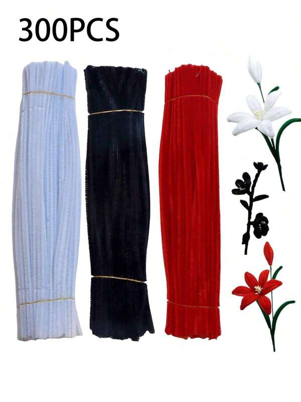 300 pezzi di stem in chenille per pipe cleaner, pipe cleaner, pulisci capelli da 30 cm, stem in chenille per pipe cleaner per lavorazione lunga, per decorazioni di artigianato e DIY