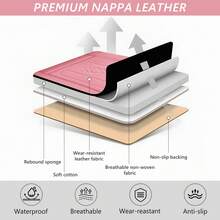 5 Seat Luxury PU Leather Car Seat Covers Full Set Cushion Protector Fit Front Seats And Split Solid Bench Fit For Most Cars C0134 - Tất cả màu hồng - Xem 8