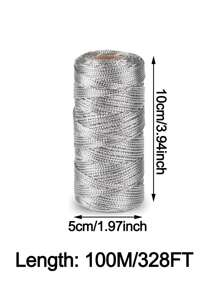 100 m/328 pi Ficelle de boulanger métallique, corde d'emballage cadeau or et argent, corde de décoration pailletée métallique, parfaite pour Halloween, Noël, Thanksgiving, l'emballage de cadeaux, les bricolages DIY, les étiquettes, la couture