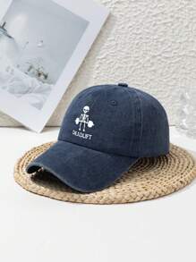 1 Stück Herren süße kleine Totenkopf Hanteln Design verstellbare vintage zerstörte Outdoor Sport Baseball Kappe, geeignet für den täglichen Gebrauch, Frühling/Sommer/Herbst/Winter