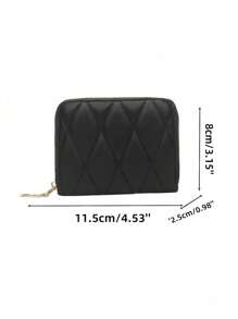 1pc Solid Color Stitched Design Short Zipper Wallet For Daily Use Date Present Card Holder Wallet Business Card Holder Credit Card Holder Women For Women Wallet Mini Wallet Purse Wallet Card Wallet