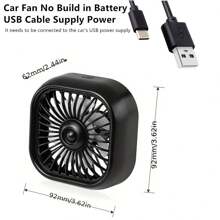 1 pieza Ventilador de salida de aire del coche con ajuste USB, ventilador turbo de 7 aspas de gran potencia con luz atmosférica de color degradado, bajo nivel de ruido y función múltiple, mini ventilador de refrigeración interior para el automóvil