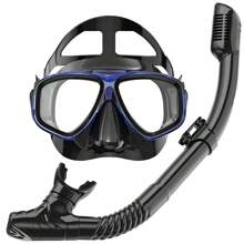 JoyMaySun Schnorchelmaske, Atemschlauch-Set, Dry Top, geringes Volumen, Silikonmaske, auslaufsicher und beschlagfrei, Schnorchelmaske, Schwimmbrille für Männer und Frauen