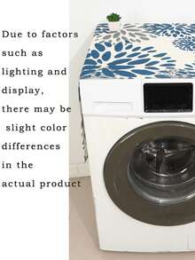 Geometric Pattern Washing Machine Dust Cover, Effectively Prevents Dust And Stains, Made Of Polyester, Non-Waterproof, But Effective In Dust And Stain Prevention, Also An Aesthetic Dust Cover, Easy To Use And Clean - Multicolor - View 6