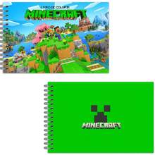 Livro para Colorir Mundos dos Blocos do Steve e seus amigos com 50 desenhos baseados no jogo impressos em offset 120 gramas capa mole laminada acabamento espiral plástico - cor - Visão 5