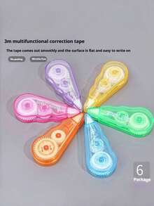 3 rolki korektora w taśmie, wygodne i szybkie, natychmiastowe korygowanie błędów, odpowiednie dla uczniów, pracowników biurowych, artykułów szkolnych, niezbędnych na powrót do szkoły