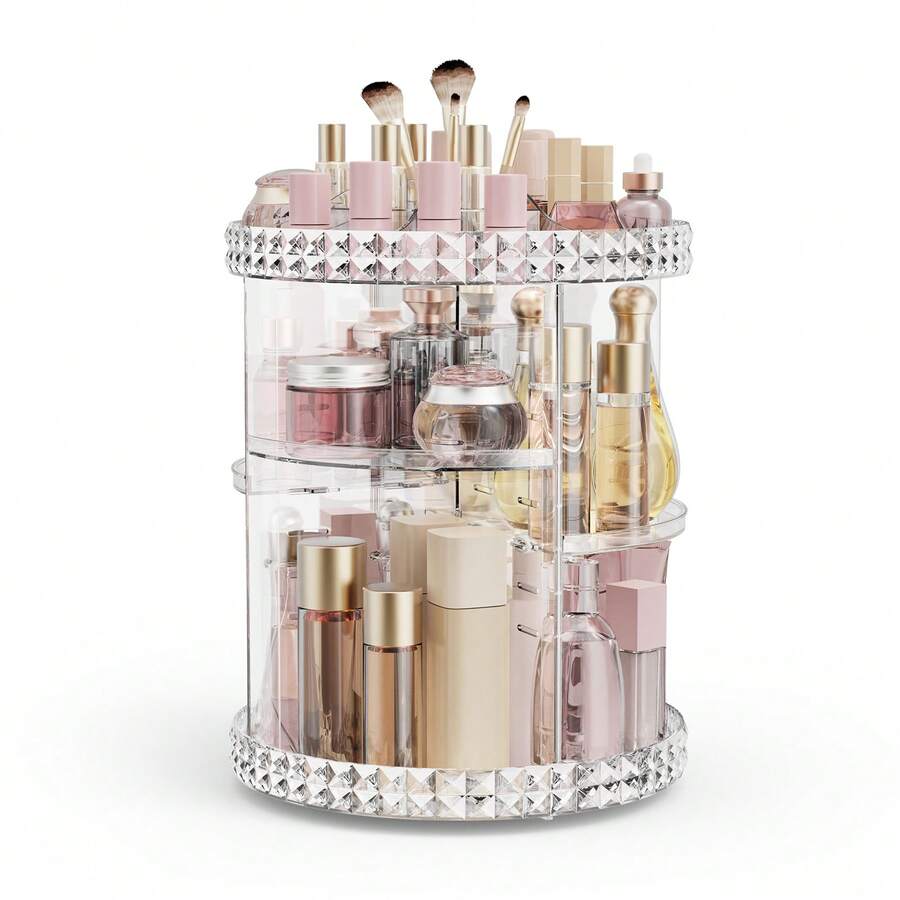 Clear Rotating Makeup Organizer 360° Spinning Skincare Storage Adjustable Layer Lazy Susan Cosmetic Organizer For Dresser & Bathroom Mother's Day - Trong sáng - Xem 1