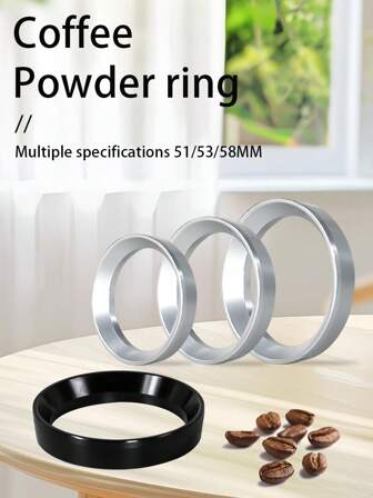 Coffee Portafilter With Magnetic Knock Box Ring, 51/53/58mm Size, Prevents Coffee Grounds Spraying