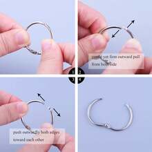 3 Inch (12 Pack) Loose Leaf Binder Rings For Flashcards, Index Cards, Extra Large Book & Paper Rings With Metal Nickel Plated Steel For Key Clip, Keychain, School, Home, Office, Silver - B - View 8