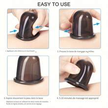 Conjunto de ventosas de silicone - Ventosas de massagem com sucção a vácuo, adequadas para o rosto, podem ser usadas nas bochechas, lábios, área dos olhos e testa, vários tamanhos disponíveis - Adequadas para uso em estúdio e em casa - Ótima opção de presente