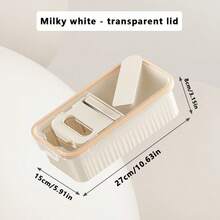 大容量泡菜储存容器，内置切刀 - 防漏 PP 材质密封保鲜盒，翻盖设计适用于韩式泡菜、寿司、洋葱和蔬菜 - 节省空间的厨房储物盒，便携式塑料，耐用设计，备餐必备