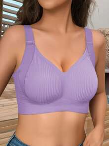 3 件套无钢圈薄垫塑身文胸，适合大胸女性，薄款无缝提升内衣 - 彩色 - 查看 6