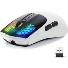 ATTACK SHARK X5 Wireless Gaming Mouse, 49g Ultralight G502 Tri-Mode 2.4Ghz/USB-C Wired/Bluetooth Mouse, PC Gaming Mice PixArt Optical Sensor-Adjustable DPI-Main Click RGB Backlit