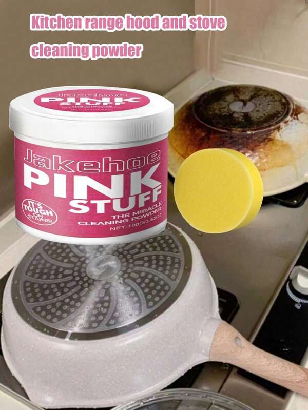 Kitchen Cleaner Powder: Baking Soda & Lemon Formula, Streak-Free For Stainless Steel/Sink - Vegan, Leaping Bunny Certified (Refillable)
